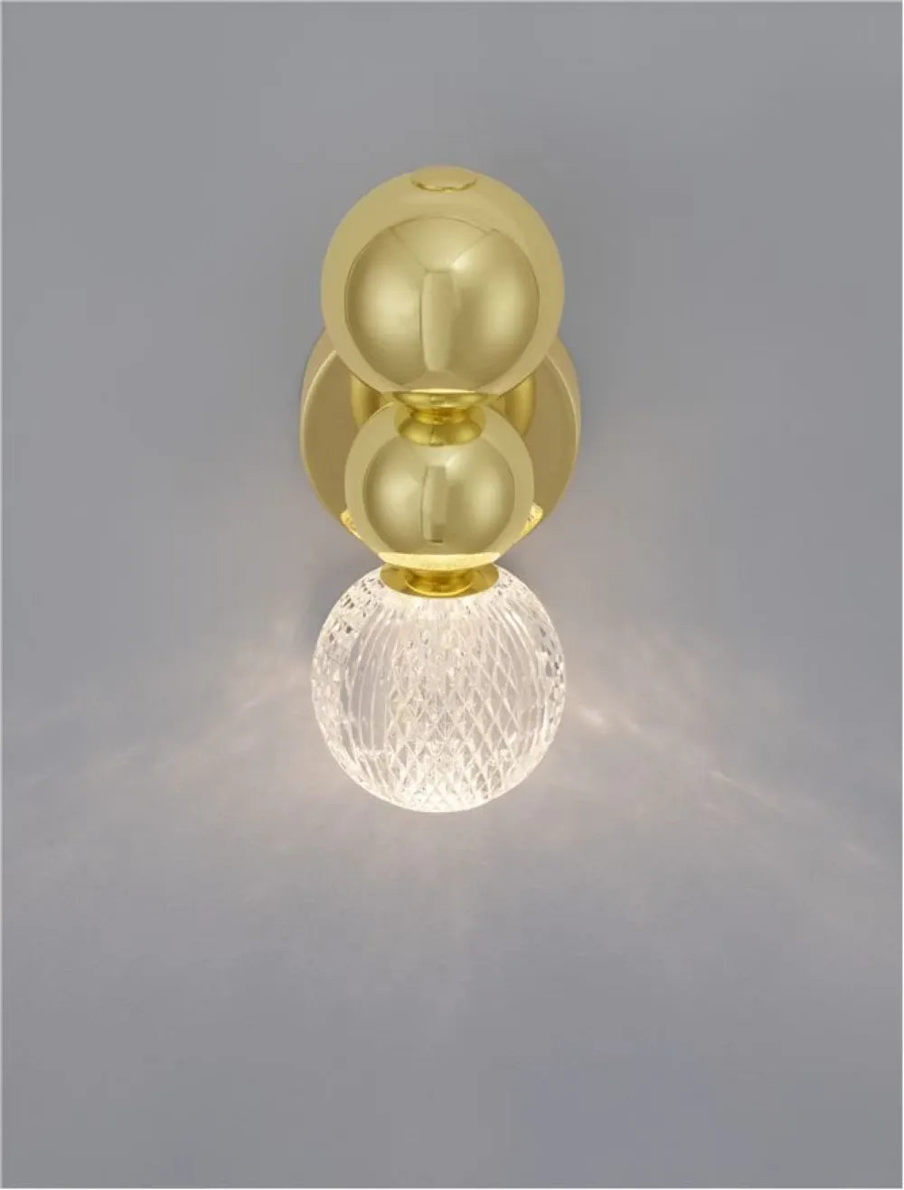 Aplica de perete structura din Aluminiu Auriu si abajur din Acrilic Transparent H28xL14cm IP20 4W 205lm 3200k BRILLE