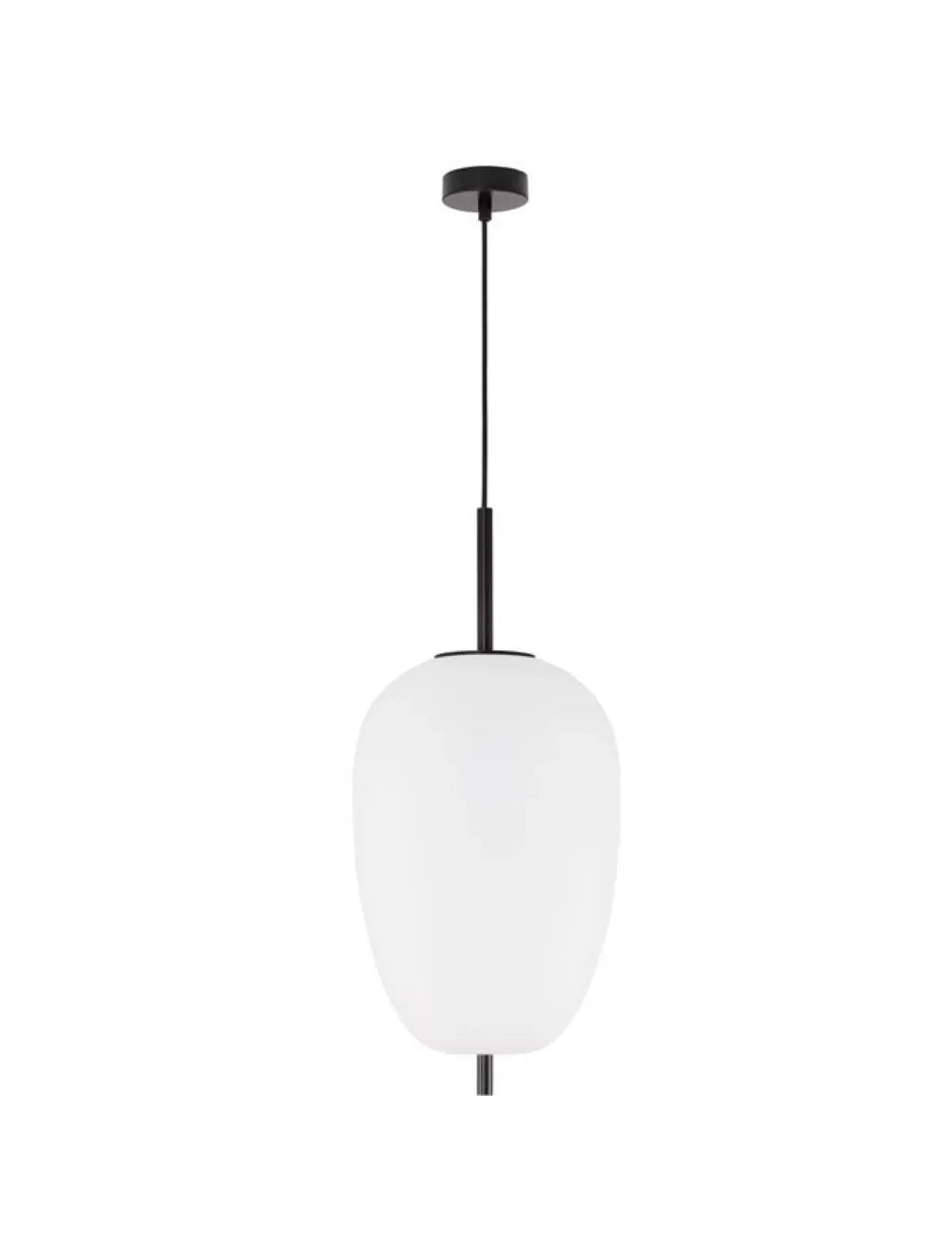 Pendul structura din Metal Negru si abajur din Sticla Alb H120xL27cm IP20 LATO