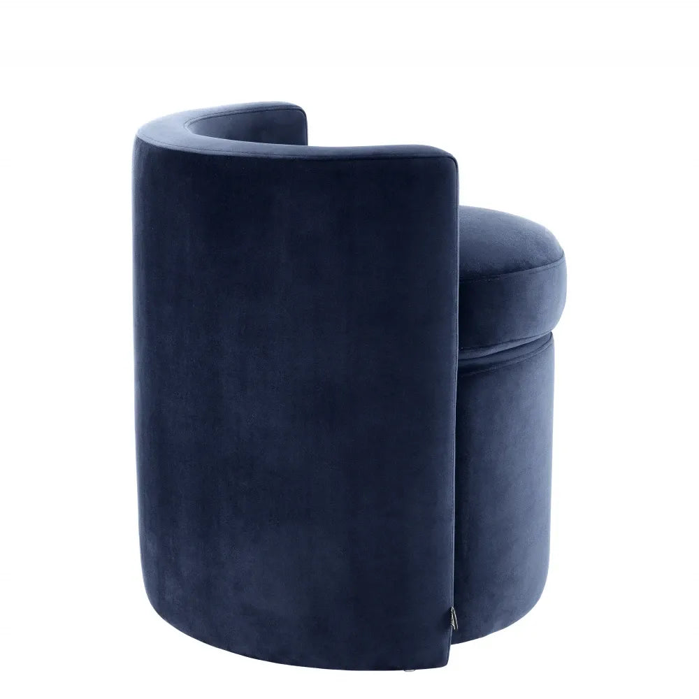Taburet tapitat cu Catifea Albastru L61xA57xH64cm Arcadia Eichholtz