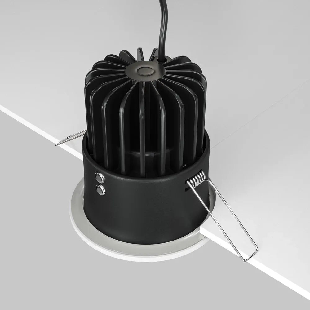 Spot incastrat rotund din Aluminiu Alb H8.5xD8.5cm IP 65 12W 1040lm 4000k Zoom