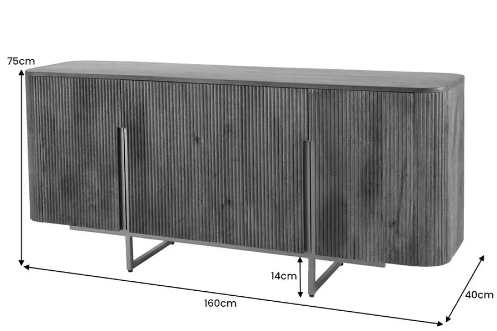 Comoda din Lemn de mango Maro si Metal Auriu L160xH75cm GATSBY