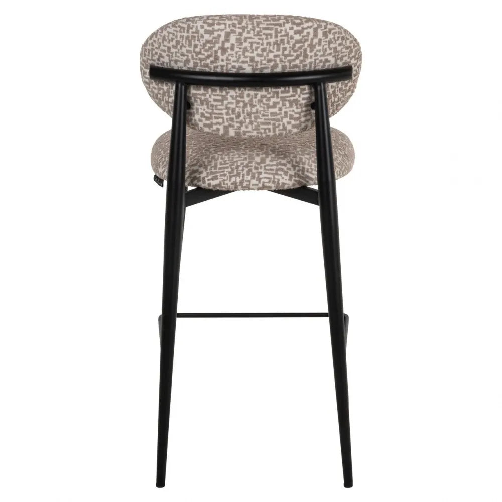 Scaun de insula din Stofa Bej si Metal Negru L46xH95cm Dantes Richmond interiors