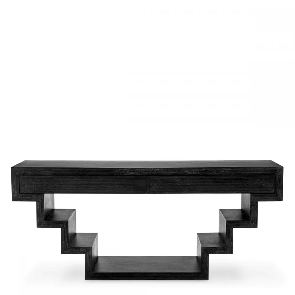 Consola din Furnir de stejar Gri carbune L180xH77cm Rialto Eichholtz