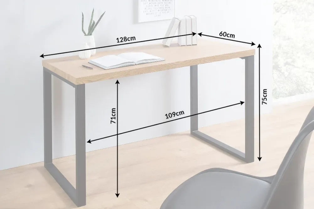 Birou din MDF Maro si Metal Negru L120xH75cm Oak