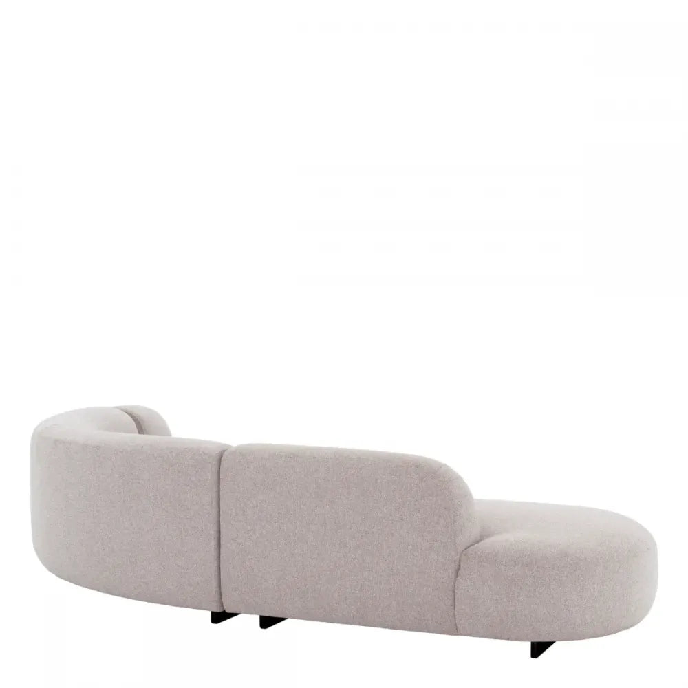 Coltar de exterior din Metal Negru si Stofa Gri H70xL300cm Bjorn L Eichholtz