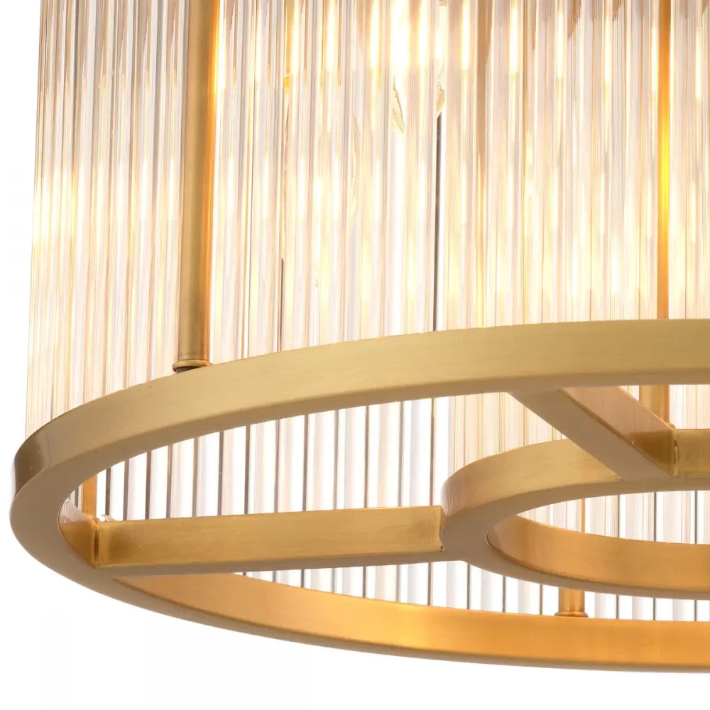 Plafoniera din Metal Alama si Sticla Transparent H37.5xD45cm Bernardi S Eichholtz