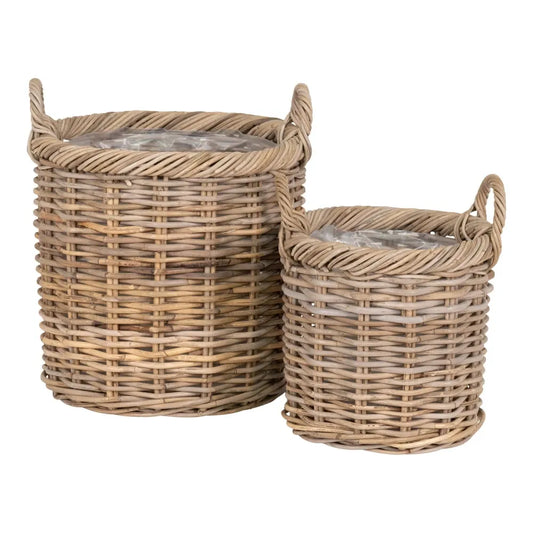 Set 2 cosuri din Ratan/Plastic Maro/Transparent H48/38xD40/30cm Gili