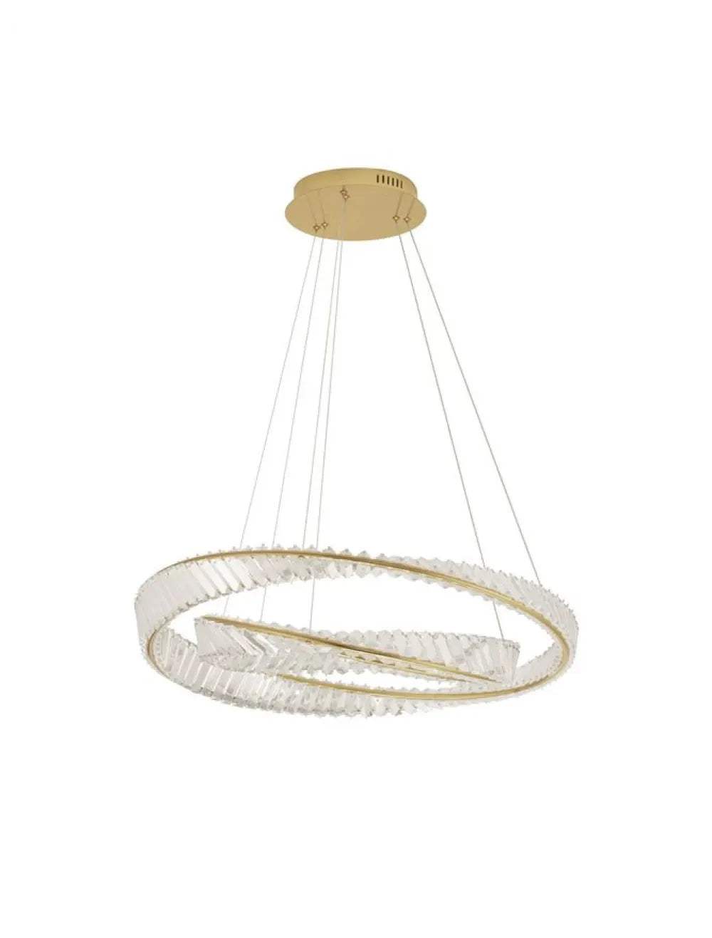 Candelabru structura din Metal Auriu si abajur din Cristal Transparent H150xD80cm IP20 72W 6351lm 3500k AURELIA