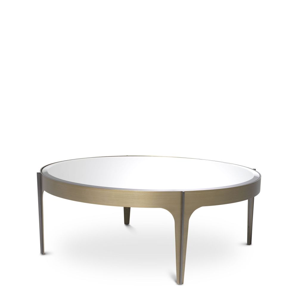 Masuta de cafea Rotunda din Otel inoxidabil si Oglinda Maro/Argintiu D94xH35cm Artemisa