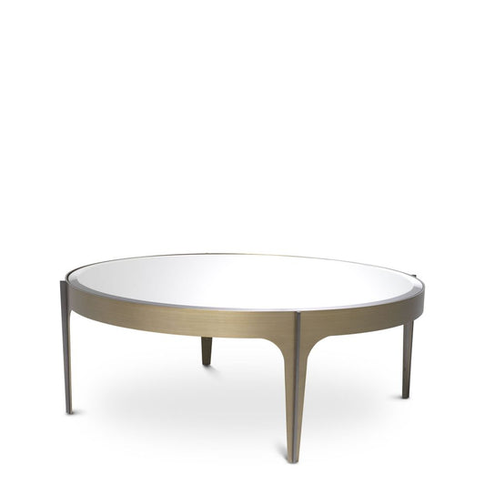 Masuta de cafea Rotunda din Otel inoxidabil si Oglinda Maro/Argintiu D94xH35cm Artemisa