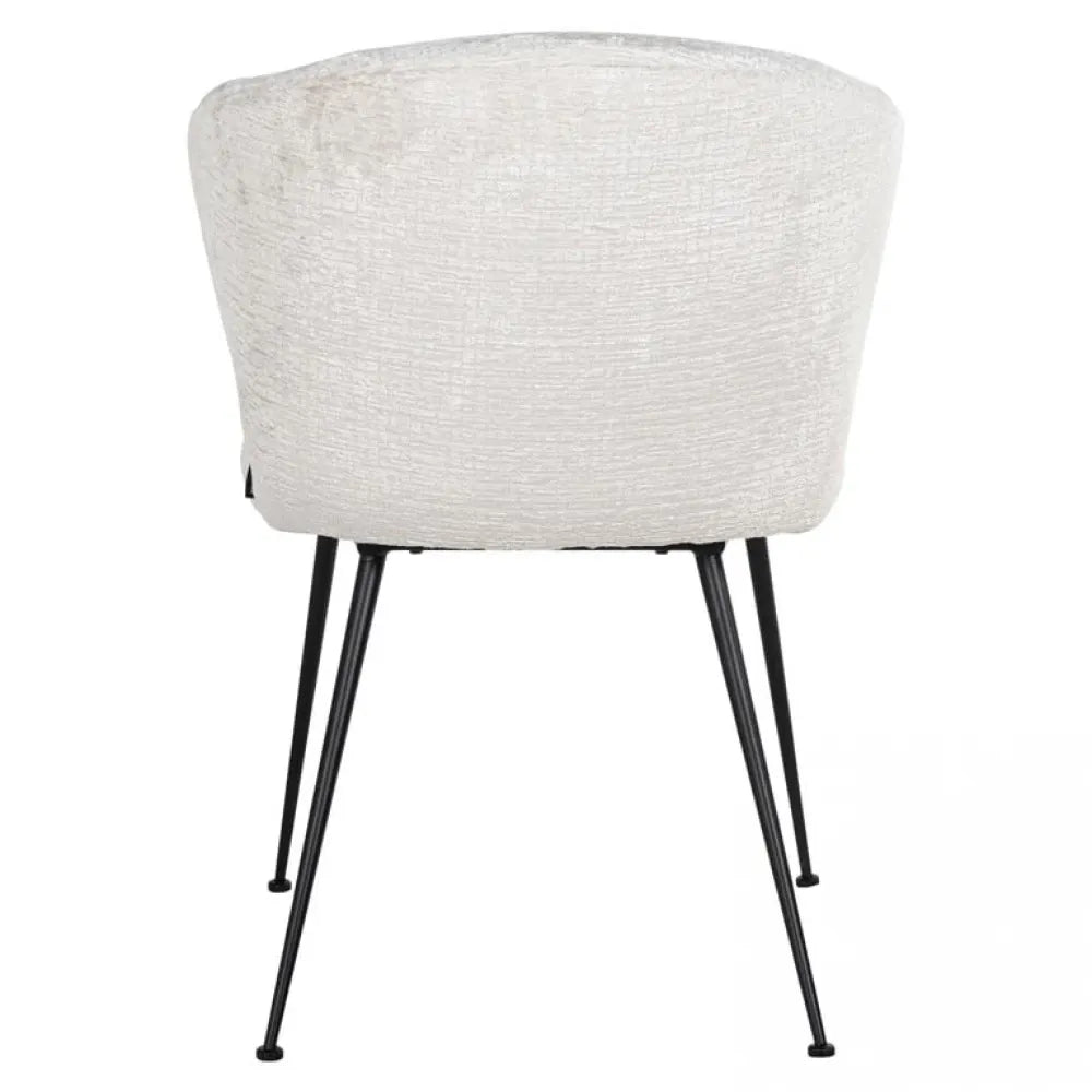Scaun tapitat cu Stofa Crem cu picioare din Metal Negru H80xL60xA65cm Xandra Richmond Interiors