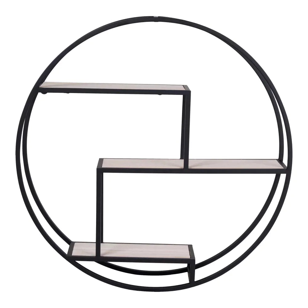 Raft de perete din Lemn Maro si Metal Negru L62xH62cm Rotterdam