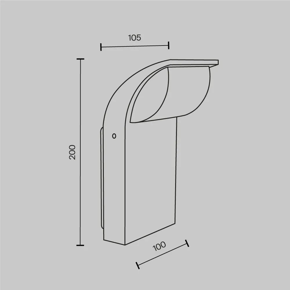 Aplica perete din Aluminiu/Plastic Gri grafit H20xL10cm Stock