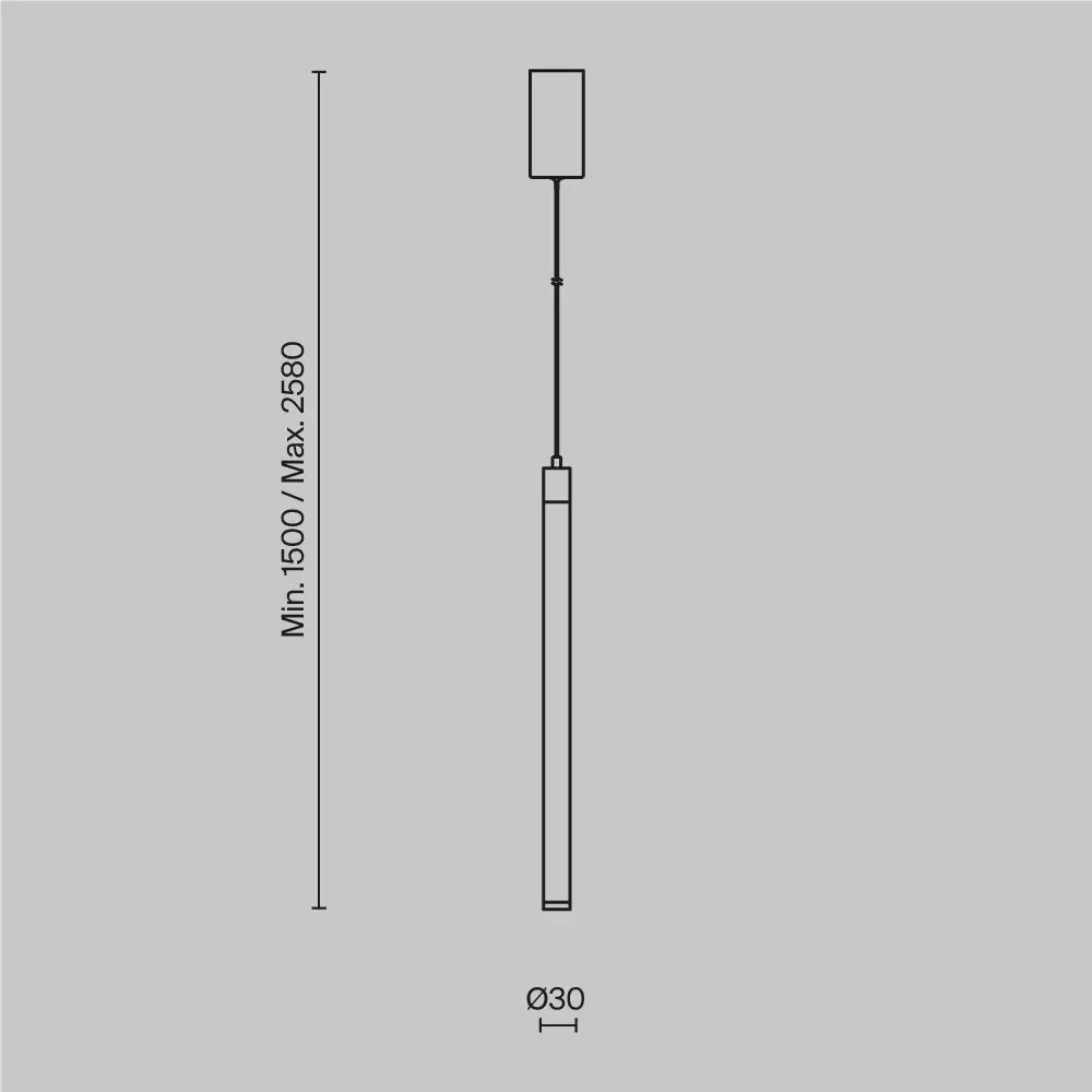 Pendul din Aluminiu Auriu H258xD3cm IP 20 20W 2120lm 3000k Ray