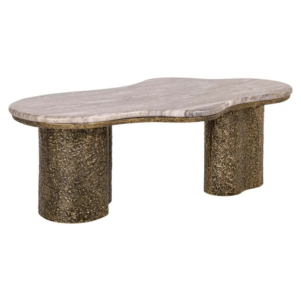 Masuta de cafea din Metal Alama si Marmura Maro L131xH43cm Abandos Richmond interiors