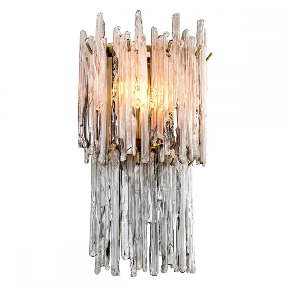 Aplica de perete din Metal Alama si Sticla Fumuriu H38.5xL25cm Saint Roch Eichholtz