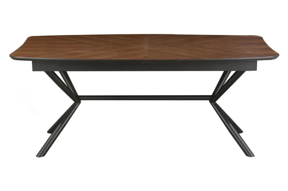Masa extensibila din MDF/Funir de nuc Maro si Metal Negru L180-270xH76cm GRANDEZZA