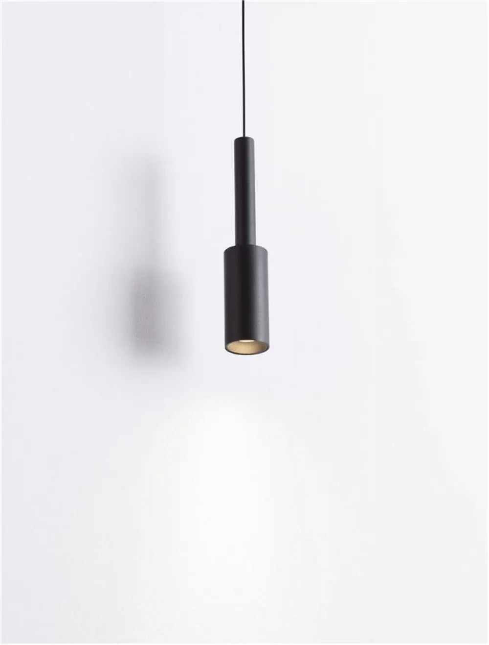 Pendul din Aluminiu Negru H200xL4cm IP20 7W 703lm 3000k JOY