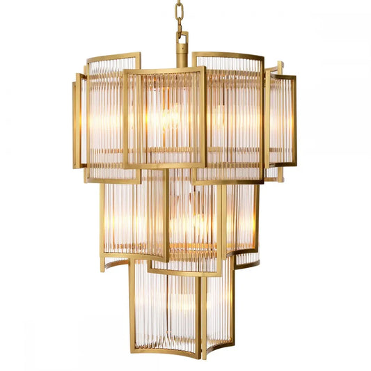 Candelabru din Metal Alama atichizata si Sticla Transparent H84xD58cm Jet set Eichholtz