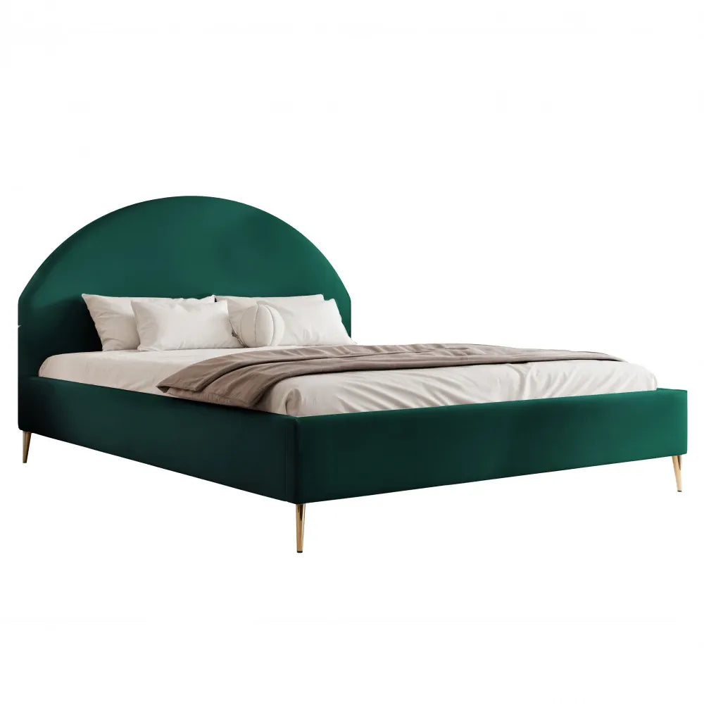 Pat 120 x 200 tapitat cu Catifea Dream velvet Verde smarald Alora