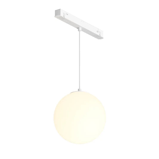 Pendul pentru sina Exility din Metal Alb si Sticla Alb H113xD13cm 5W 330lm 3000k Luna