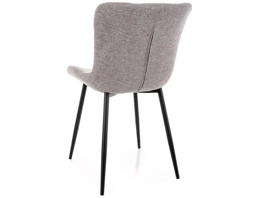 Set 2 Scaune din Stofa Gri si Metal Negru H82xL47xA62cm Julia