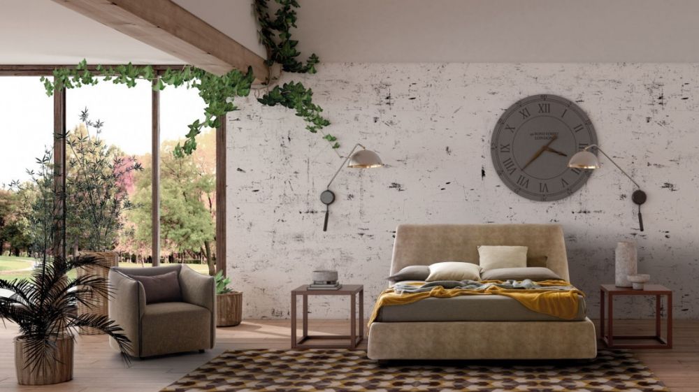 Pat tapitat Calvin cu somiera si husa detasabila 160x200cm