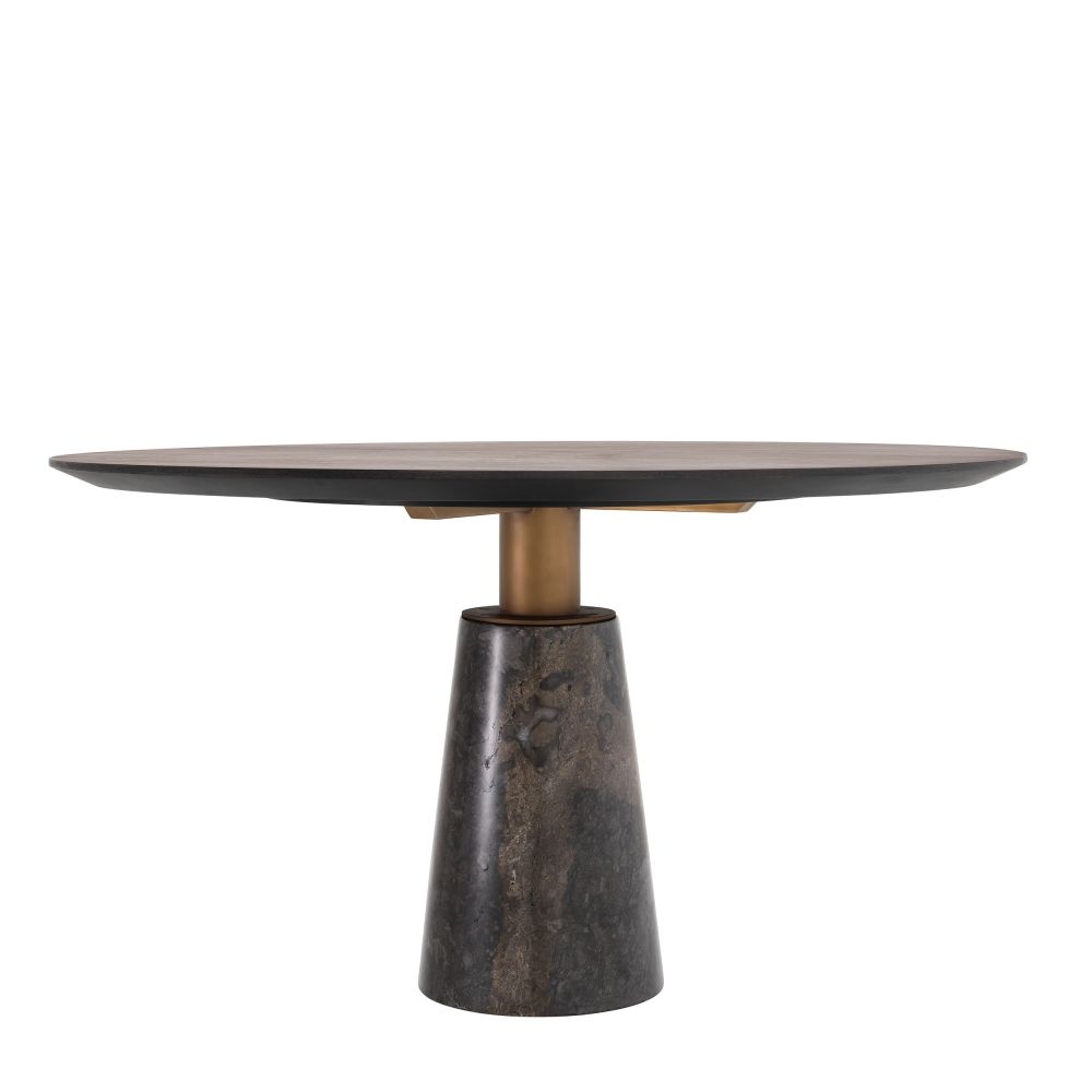 Masa Rotunda Genova Eichholtz din Furnir de stejar si Marmura Maro/Maro de 4 persoane D120xH77cm