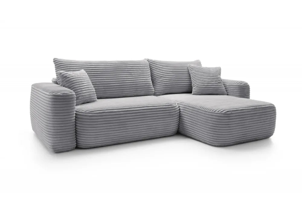 Coltar extensibil tapitat cu Corduroy Negru cu lada depozitare Billy
