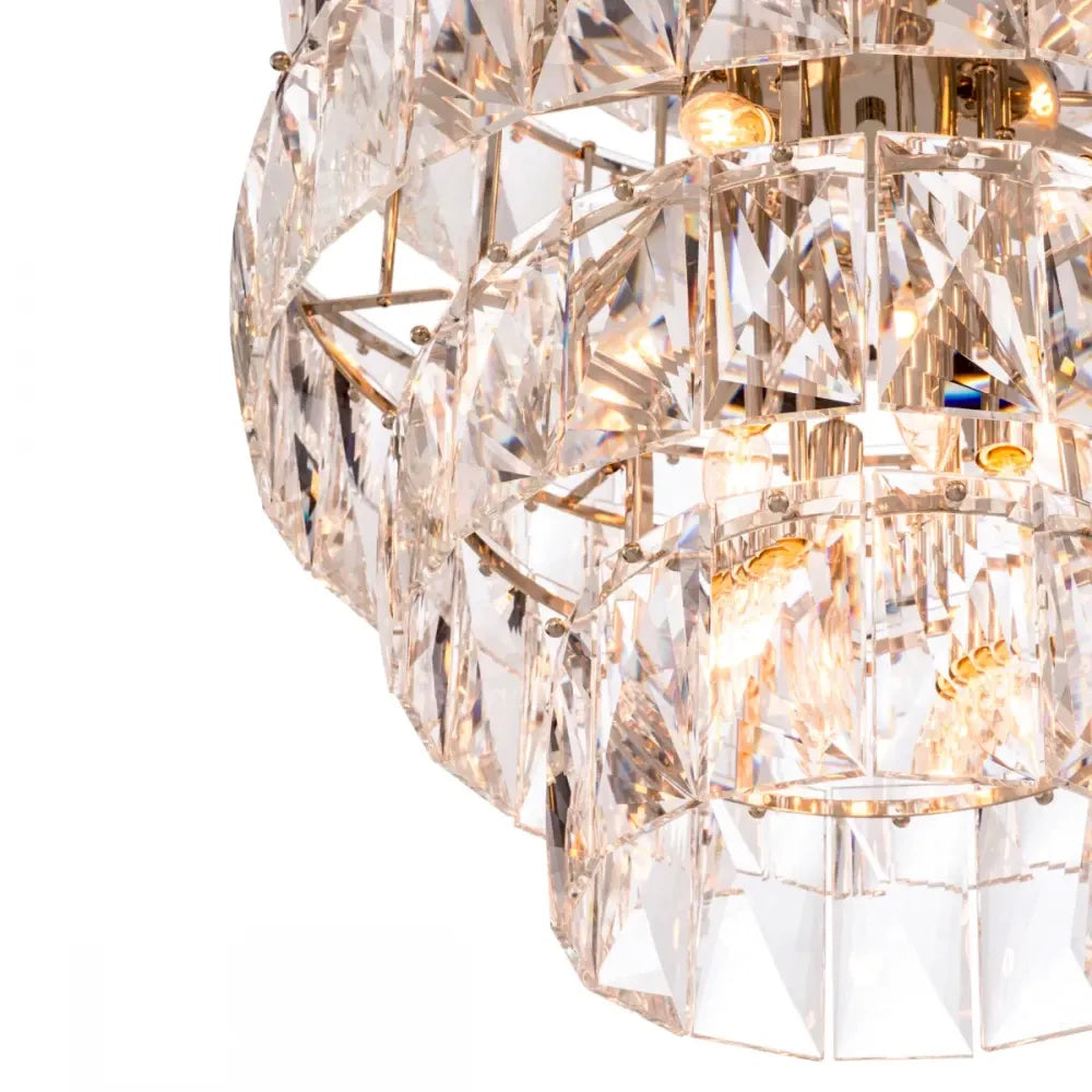 Candelabru din Metal Argintiu si Cristal Transparent H80xD80cm Amazone L Eichholtz