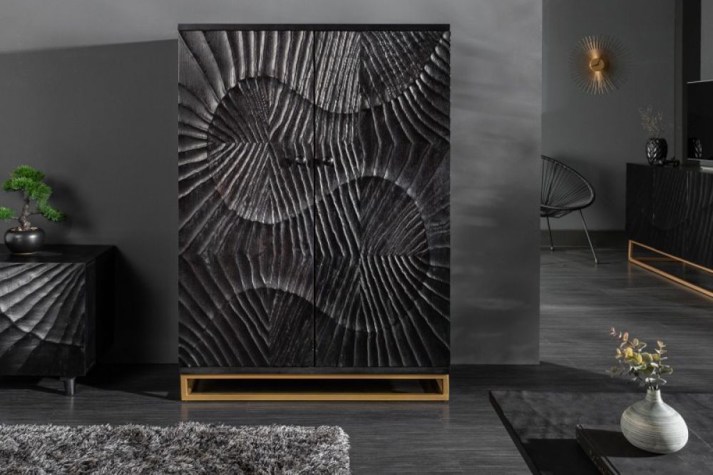 Bar din Lemn masiv de mango si Metal Negru/Auriu Scorpion L95xH141cm