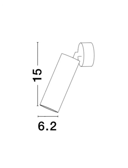 Aplica de perete din Aluminiu Negru H15xL6.2cm IP20 DEXTER