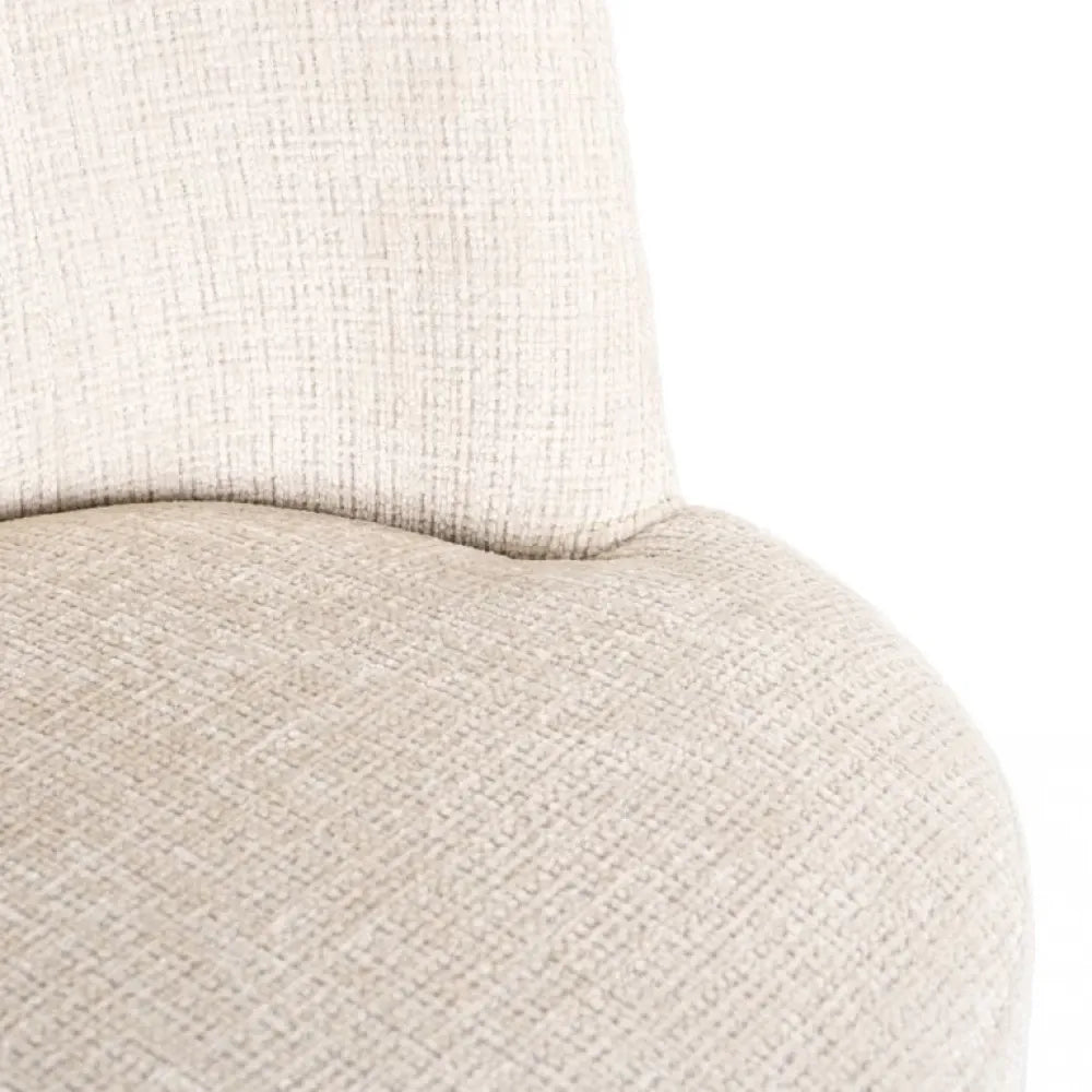 Scaun tapitat cu Chenille ignifug Bej cu picioare din Metal Negru H83xL63xA63cm Stella Richmond Interiors