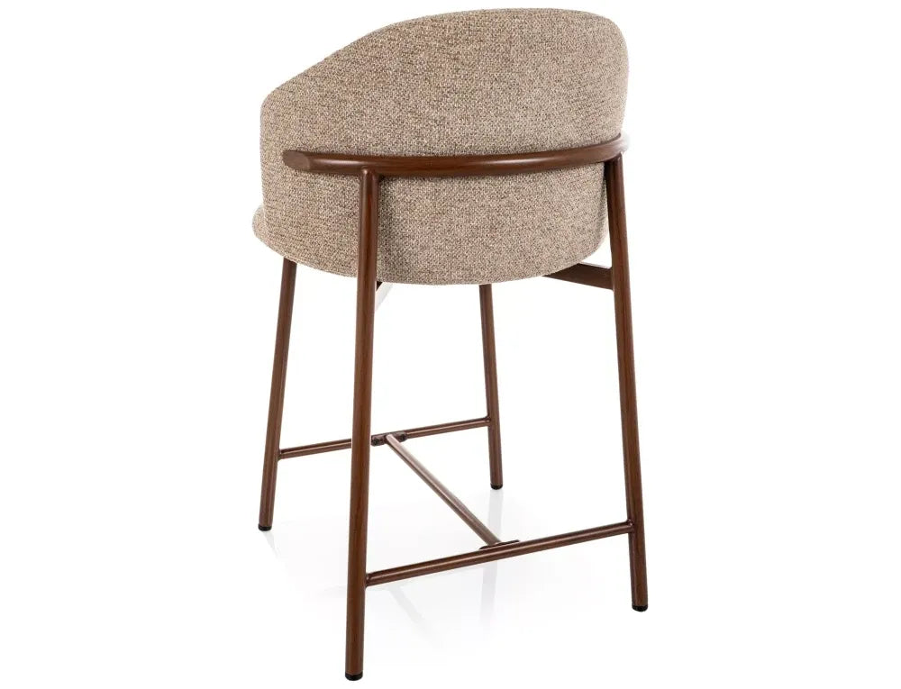 Scaun de insula din Stofa Bej si Metal Maro H88xL54xA54cm Osaka