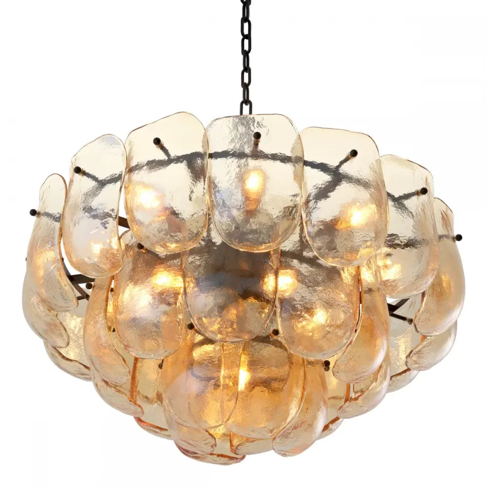 Candelabru din Metal Bronz si Sticla Auriu sampanie H41.5xD75cm Gustave Eichholtz