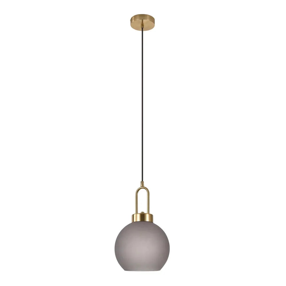 Pendul din Metal Alama si Sticla Fumuriu H33xD20cm Luton
