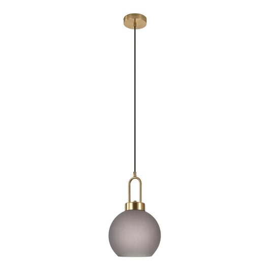 Pendul din Metal Alama si Sticla Fumuriu H33xD20cm Luton