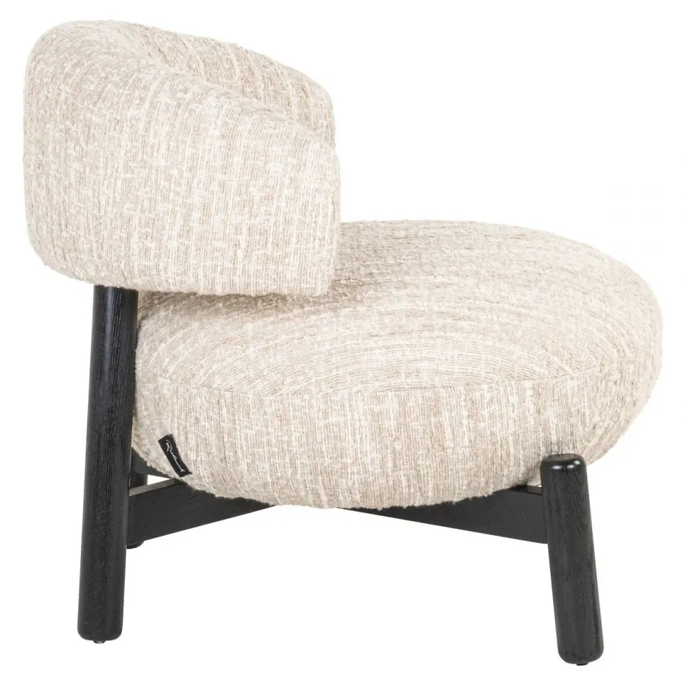 Fotoliu din Stofa Bej si Lemn Negru L73xH72cm Ornella Richmond interiors