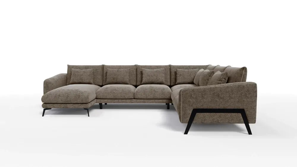 Coltar in forma de U tapitat cu Chenille Maro Sajma 03 L378x293cm Aspen