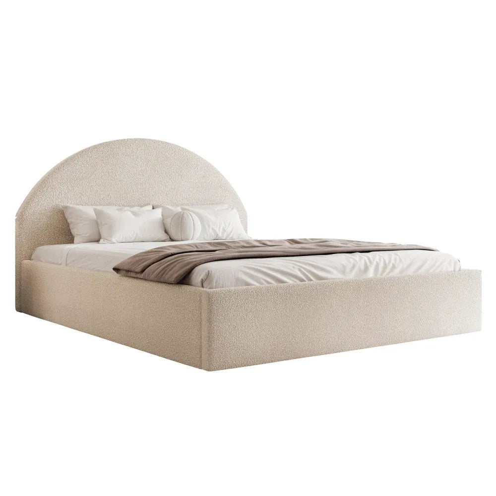 Pat 200 x 200 tapitat cu Stofa boucle Quelle Crem Venila