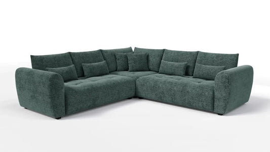 Coltar simetric tapitat cu Chenille Sajma 11 Verde L306x306cm Trezzo