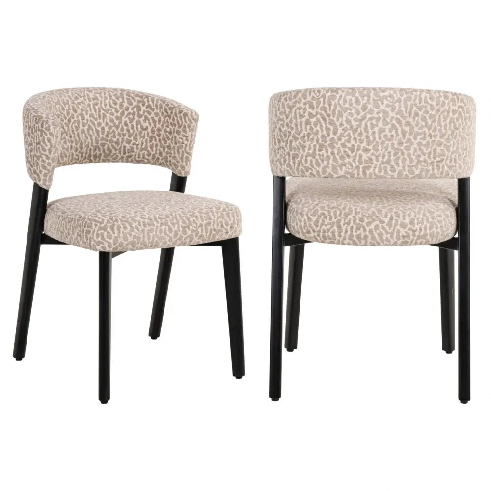 Scaun din Stofa Bej si Metal Negru L51xH77.5cm Zeno Richmond interiors