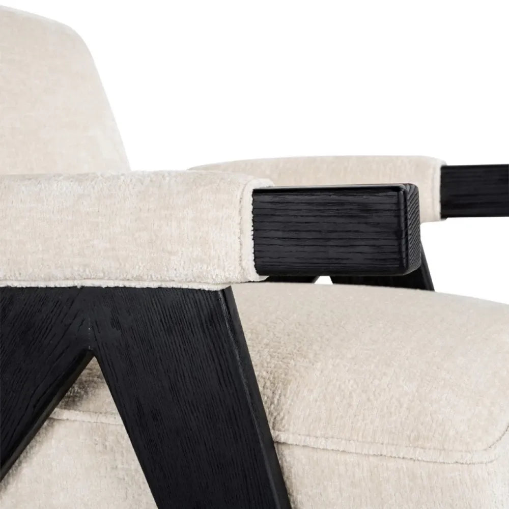 Fotoliu tapitat cu Chenille Alb H84xA84.5xL67cm Cooper Richmond interiors