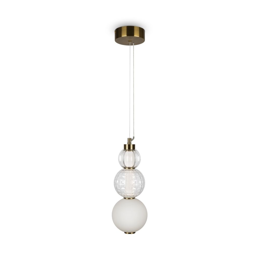 Pendul din Metal si Sticla Auriu/Transparent D15xH157cm Collar