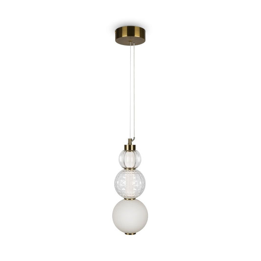 Pendul din Metal si Sticla Auriu/Transparent D15xH157cm Collar