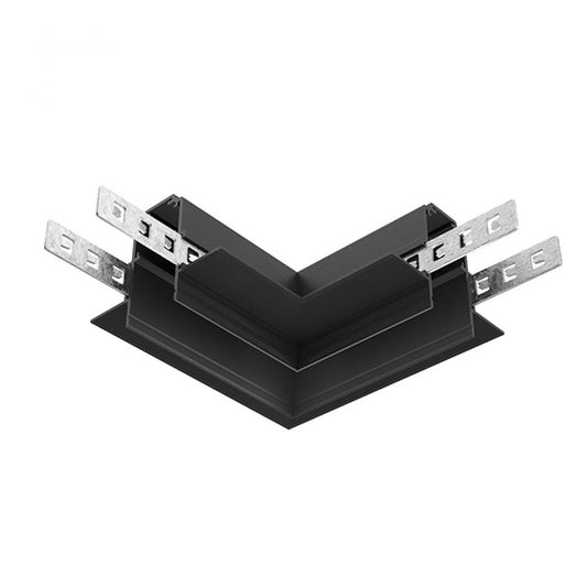 Conector colt pentru sina magnetica incastrata din Aluminiu Negru L10xH5cm Accessories for tracks Exility