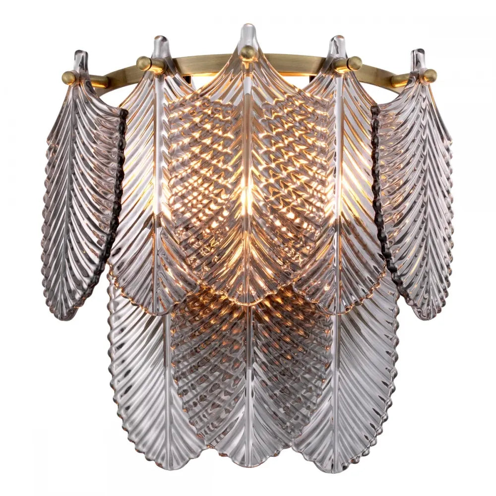 Aplica de perete din Metal Alama si Sticla Fumuriu H26xL27.5cm Verbier Eichholtz