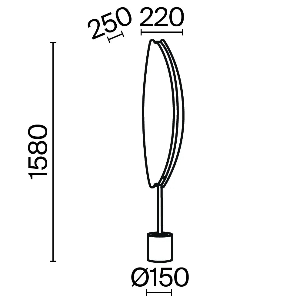Lampa podea din Aluminiu Alama si Acrilic Transparent H158xL33cm Breeze