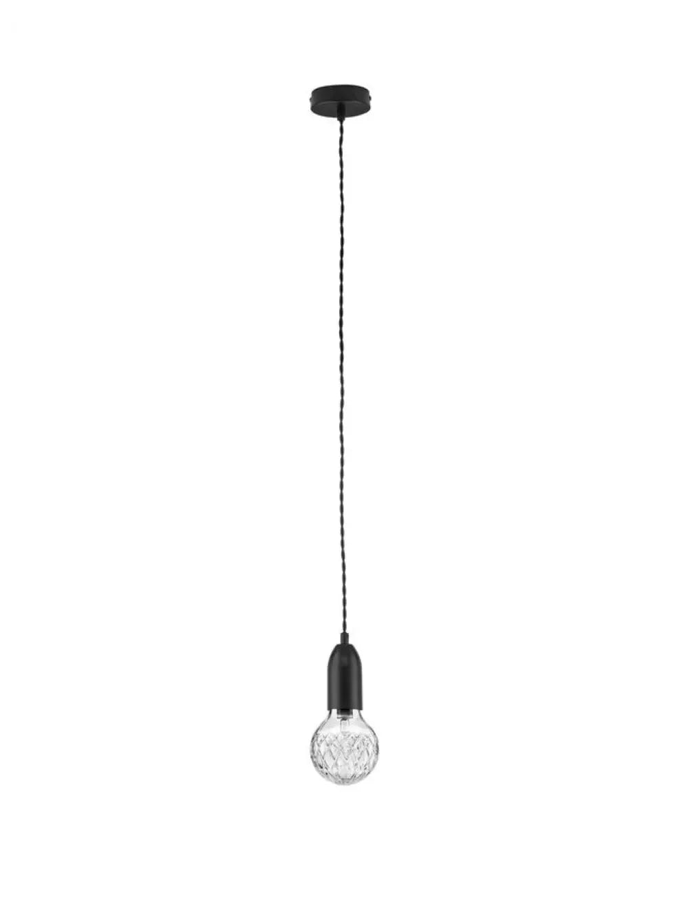 Pendul structura din Metal Negru si abajur din Sticla Transparent H120xL9.5cm IP20 VEDA
