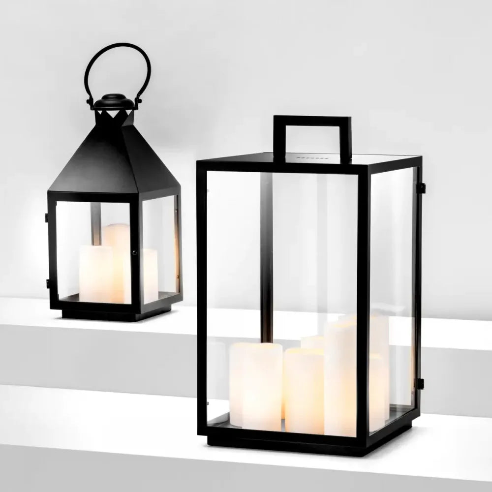 Veioza din Metal Negru si Sticla Transparent H65xL35cm Debonair Eichholtz